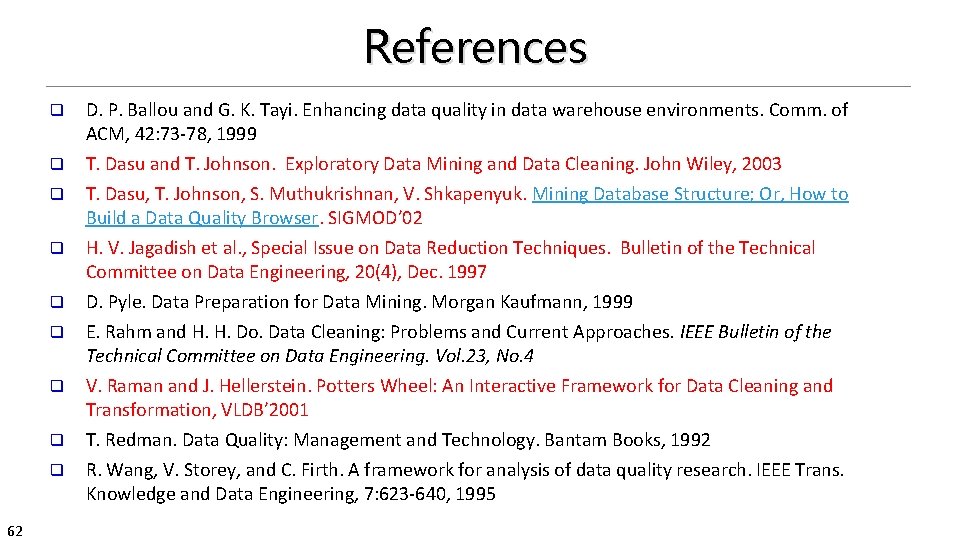 References q q q q q 62 D. P. Ballou and G. K. Tayi.