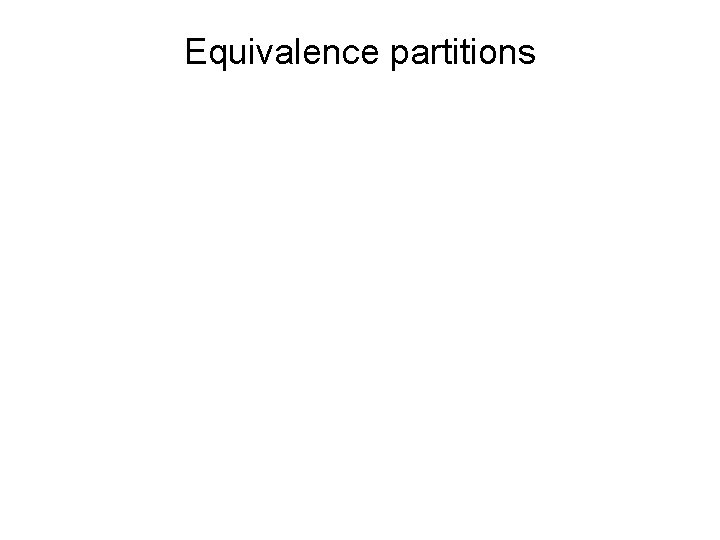 Equivalence partitions 