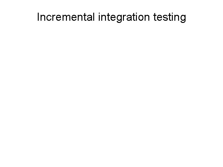Incremental integration testing 
