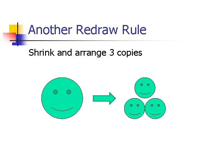 Another Redraw Rule Shrink and arrange 3 copies 