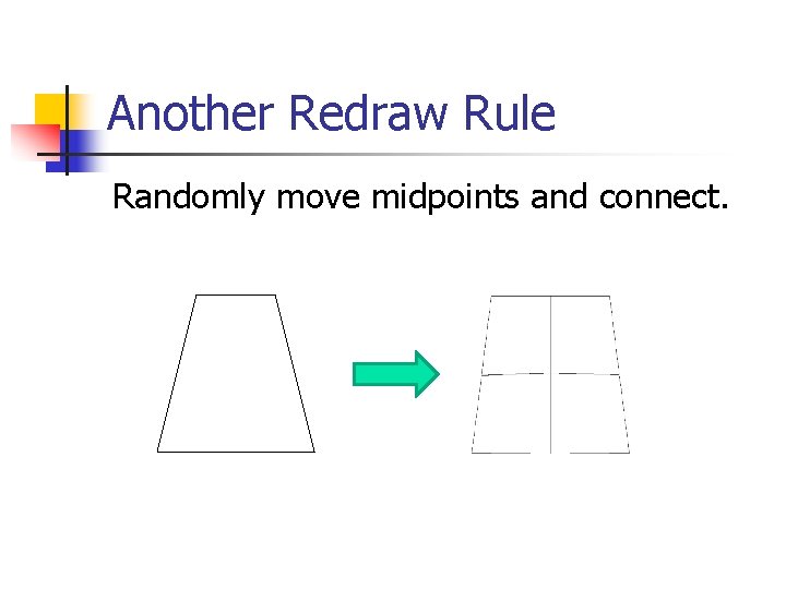 Another Redraw Rule Randomly move midpoints and connect. 