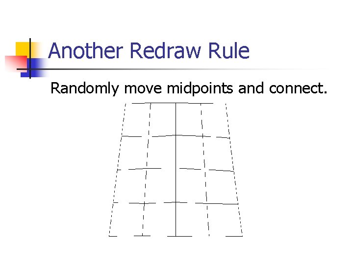 Another Redraw Rule Randomly move midpoints and connect. 