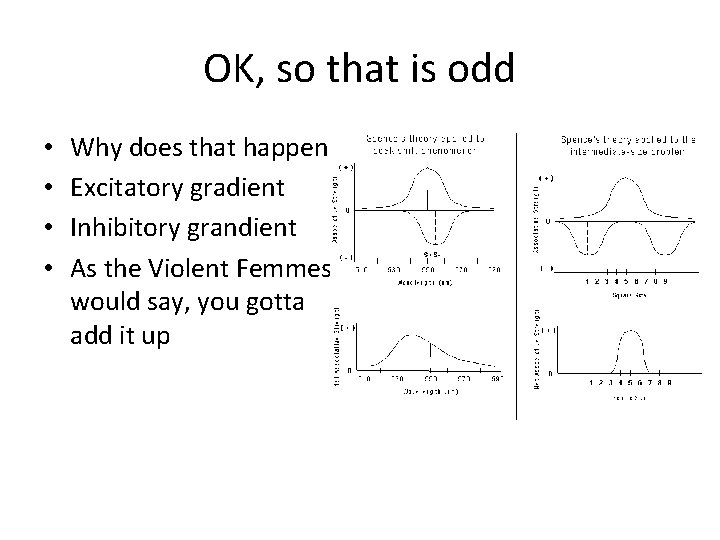 OK, so that is odd • • Why does that happen? Excitatory gradient Inhibitory
