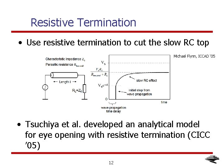 Resistive Termination • Use resistive termination to cut the slow RC top Michael Flynn,