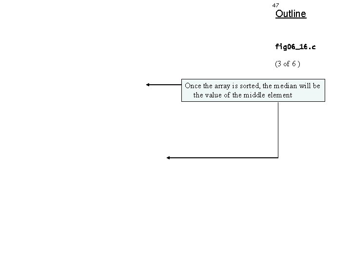 47 Outline fig 06_16. c (3 of 6 ) Once the array is sorted,