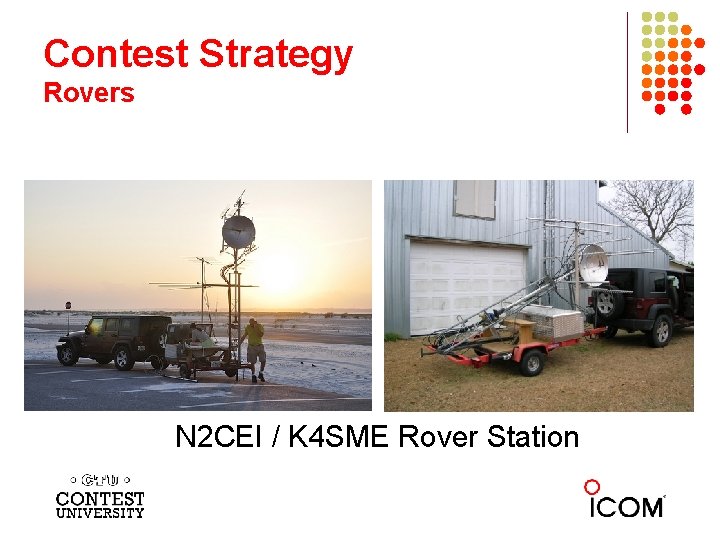 Contest Strategy Rovers N 2 CEI / K 4 SME Rover Station 