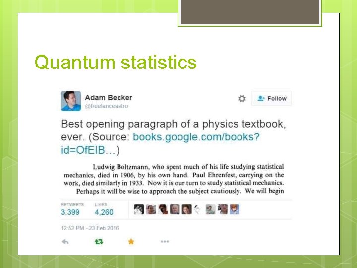Quantum statistics 