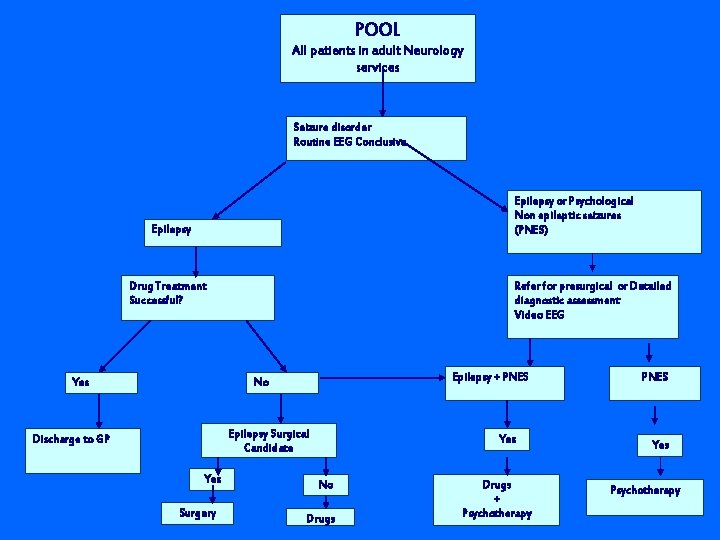 POOL All patients in adult Neurology services Seizure disorder Routine EEG Conclusive Epilepsy or