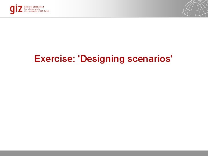 Exercise: 'Designing scenarios' Seite 