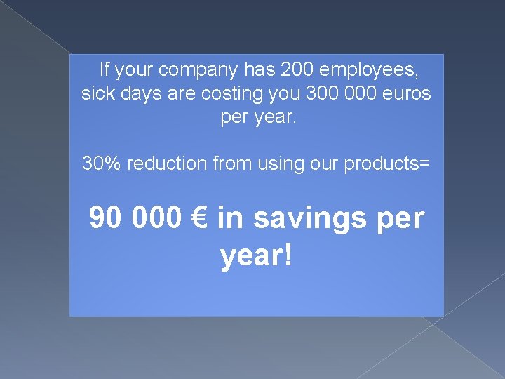 If your company has 200 employees, sick days are costing you 300 000 euros