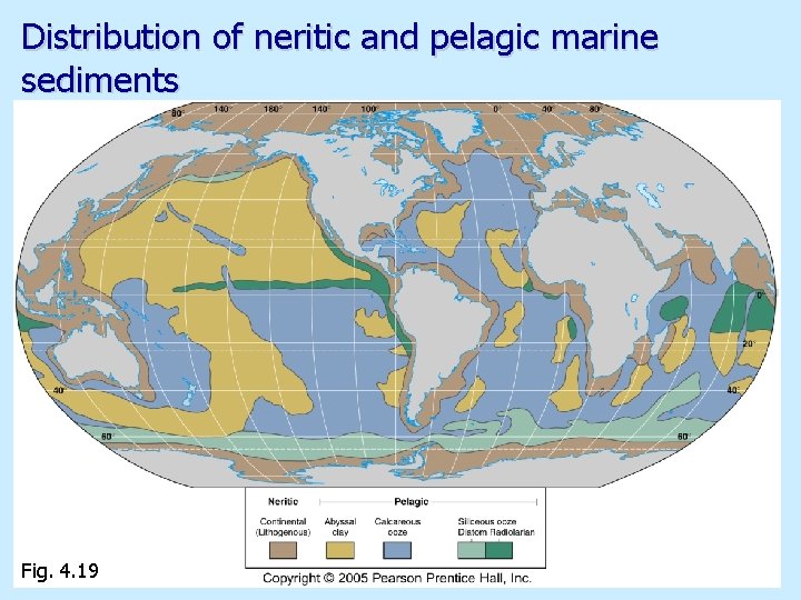 Distribution of neritic and pelagic marine sediments Fig. 4. 19 