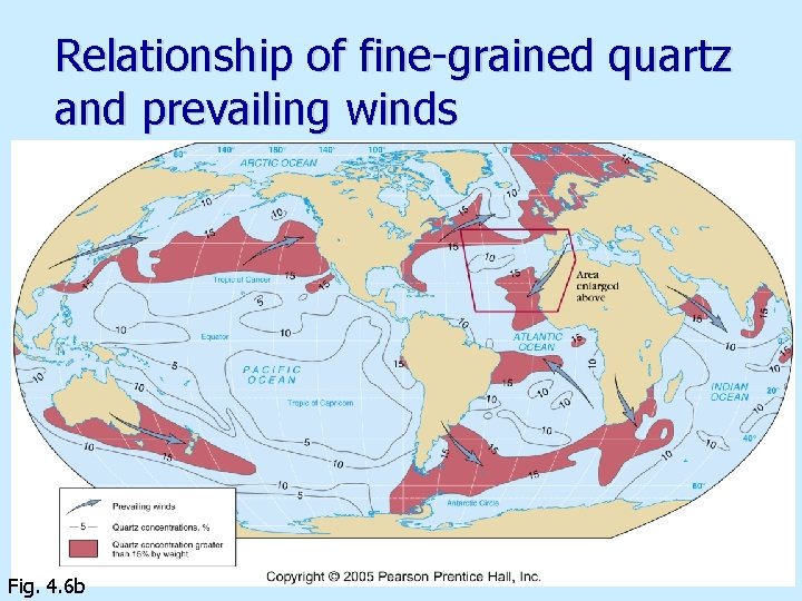 Relationship of fine-grained quartz and prevailing winds Fig. 4. 6 b 