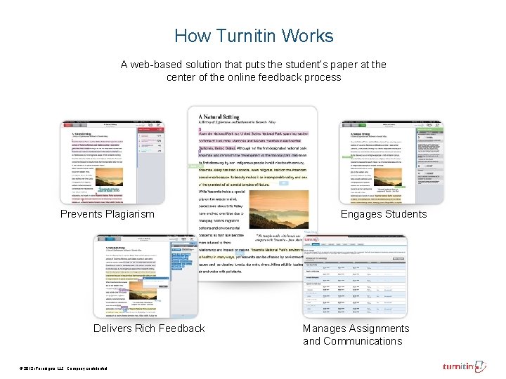 How Turnitin Works A web-based solution that puts the student’s paper at the center How Turnitin Works A web-based solution that puts the student’s paper at the center