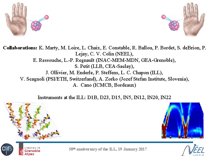 Collaborations: K. Marty, M. Loire, L. Chaix, E. Constable, R. Ballou, P. Bordet, S.