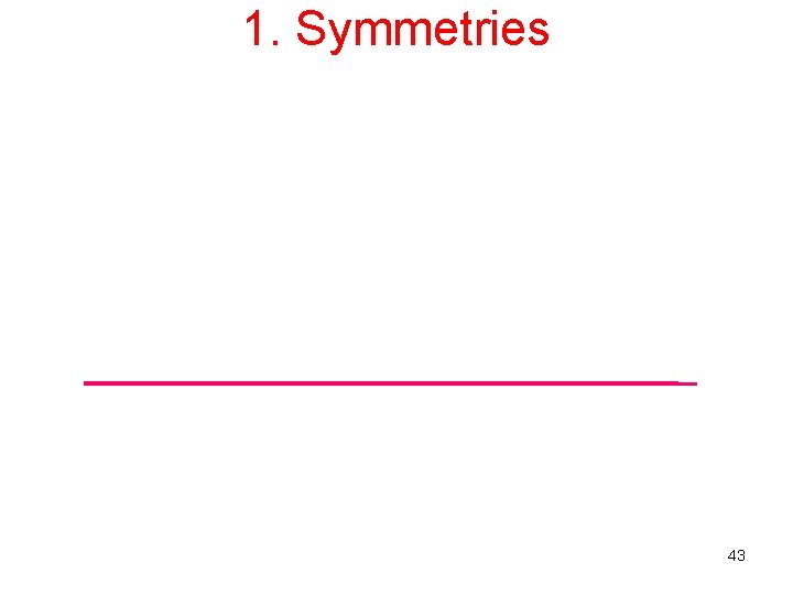 1. Symmetries 43 