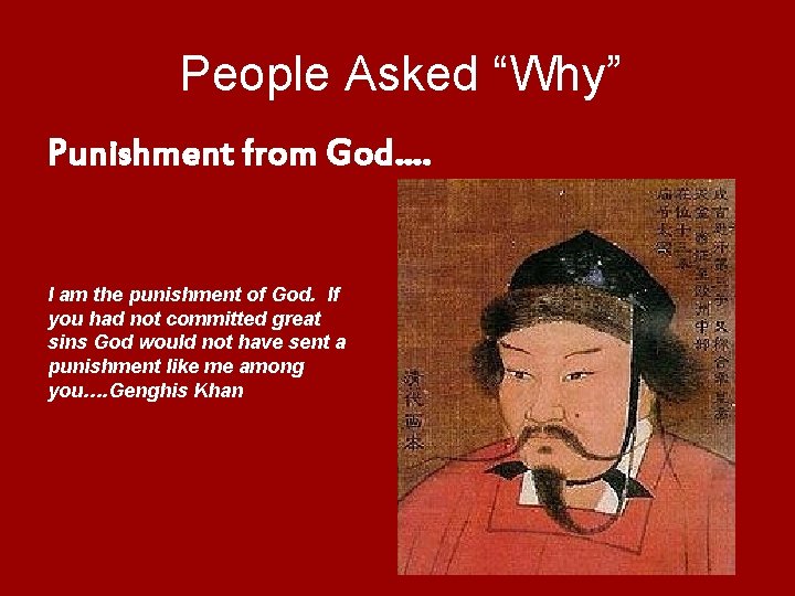 People Asked “Why” Punishment from God…. I am the punishment of God. If you