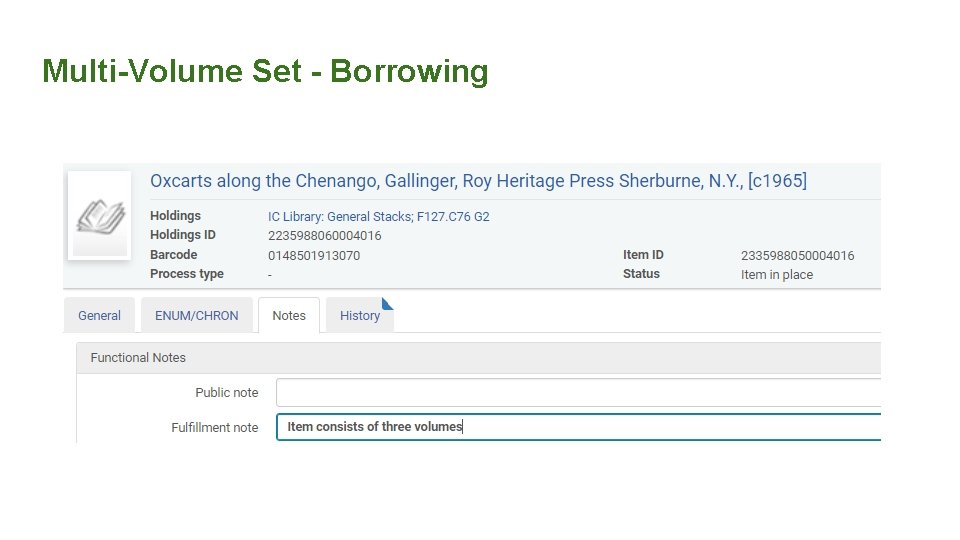 Multi-Volume Set - Borrowing 