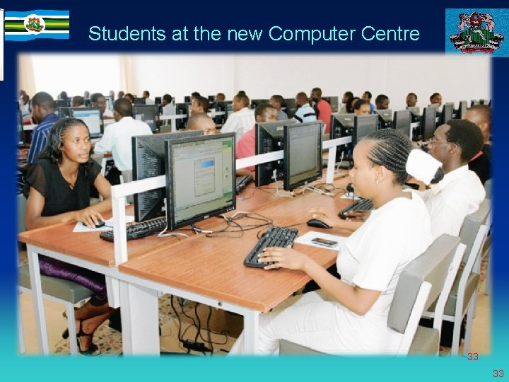 Students at the new Computer Centre 33 33 