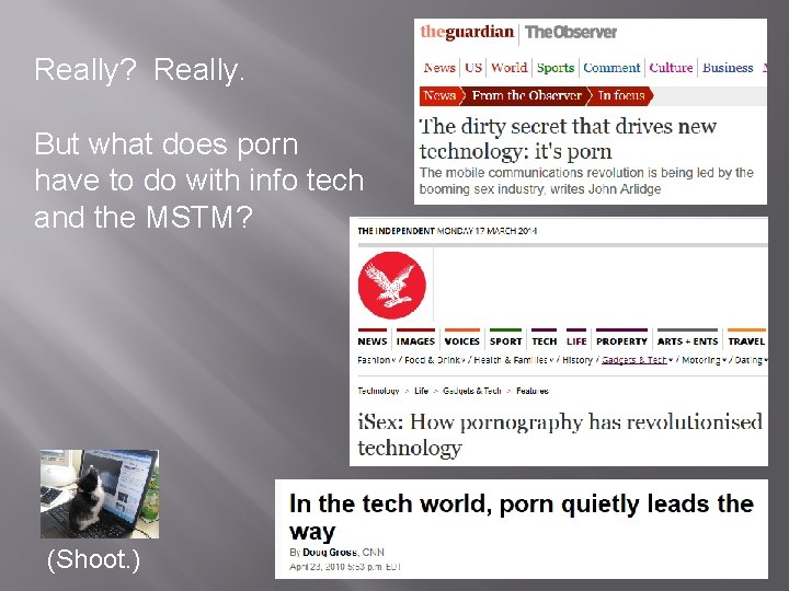 Really? Really. But what does porn have to do with info tech and the