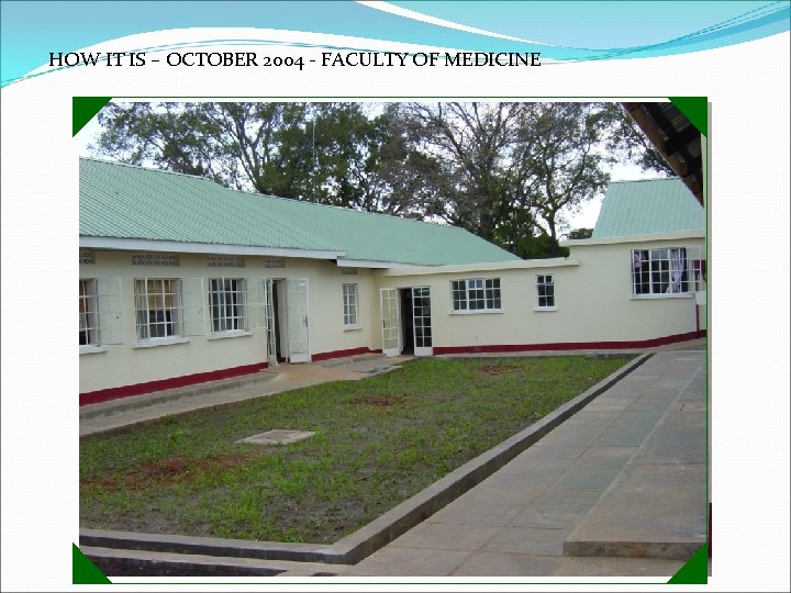 HOW IT IS – OCTOBER 2004 - FACULTY OF MEDICINE 