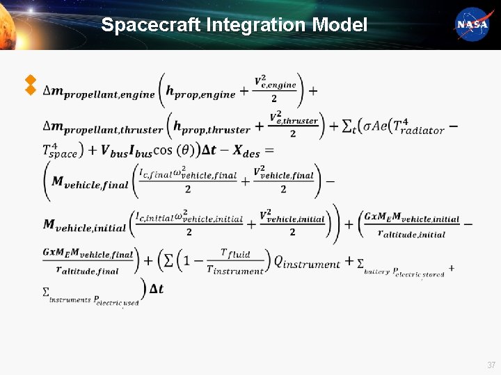 Spacecraft Integration Model u 37 