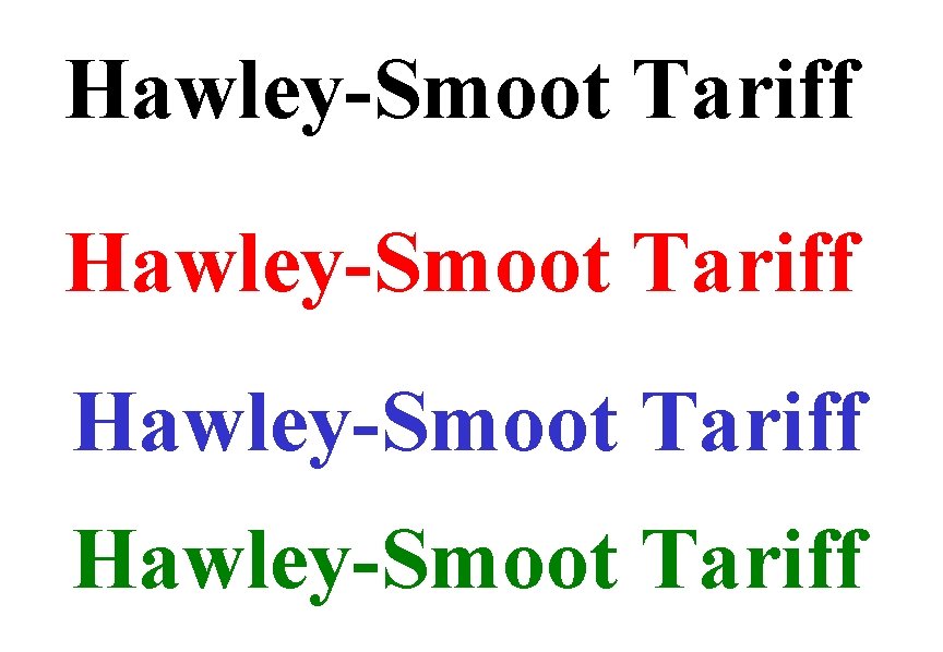 Hawley-Smoot Tariff 