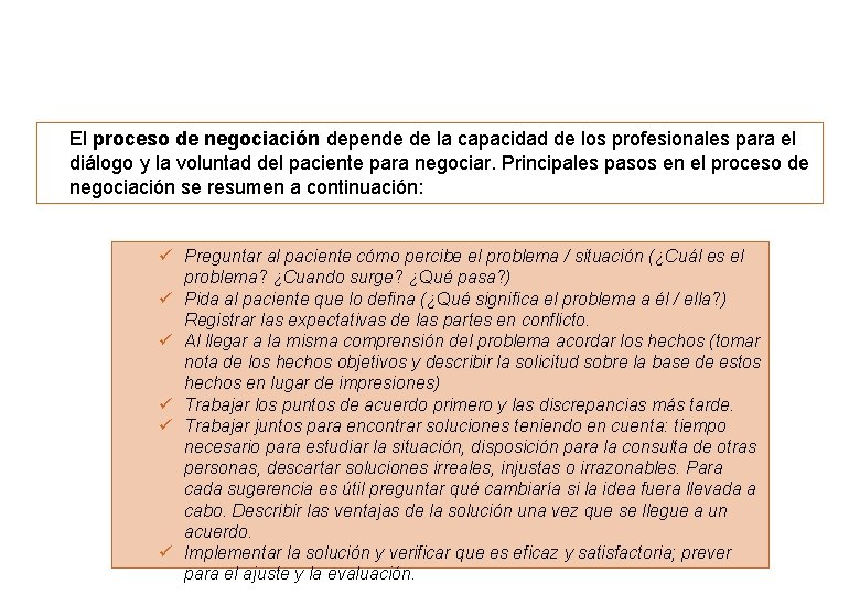 El proceso de negociación depende de la capacidad de los profesionales para el diálogo El proceso de negociación depende de la capacidad de los profesionales para el diálogo