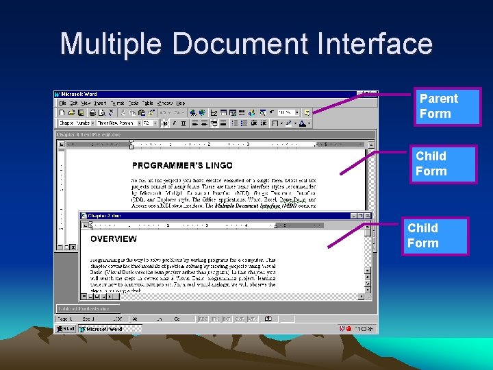 Multiple Document Interface Parent Form Child Form 