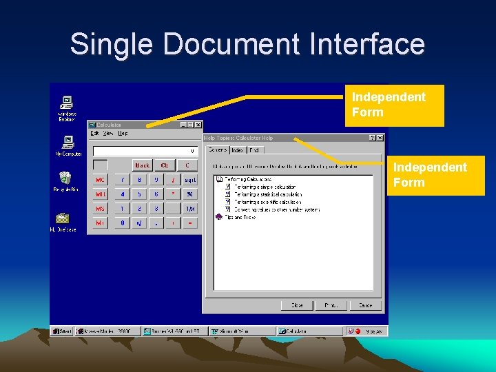 Single Document Interface Independent Form 