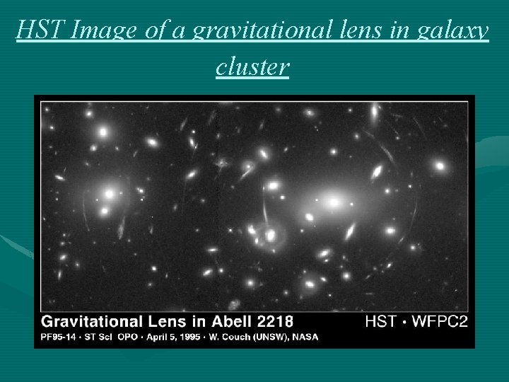 HST Image of a gravitational lens in galaxy cluster 