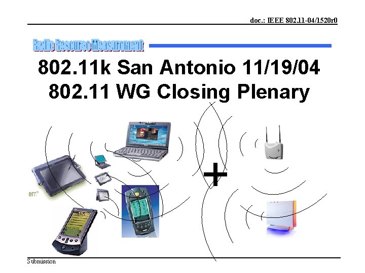 doc. : IEEE 802. 11 -04/1520 r 0 802. 11 k San Antonio 11/19/04