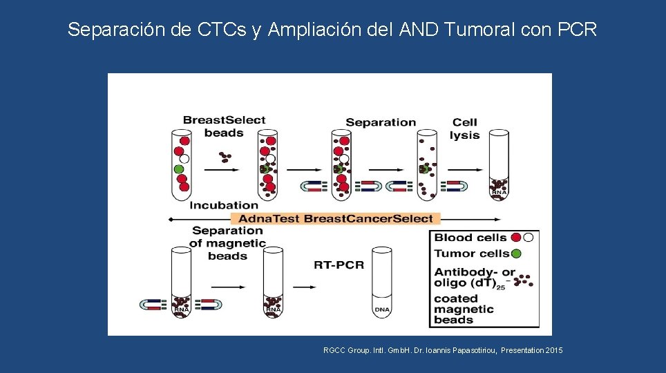 Separación de CTCs y Ampliación del AND Tumoral con PCR RGCC Group. Intl. Gmb.