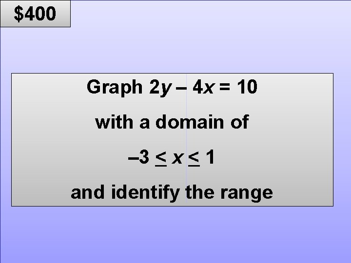 © Mark E. Damon - All Rights Reserved $400 Graph 2 y – 4