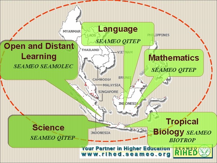 Language Open and Distant Learning SEAMEO SEAMOLEC Science SEAMEO QITEP Mathematics SEAMEO QITEP Tropical
