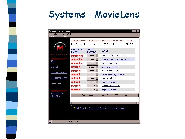 Systems - Movie. Lens 