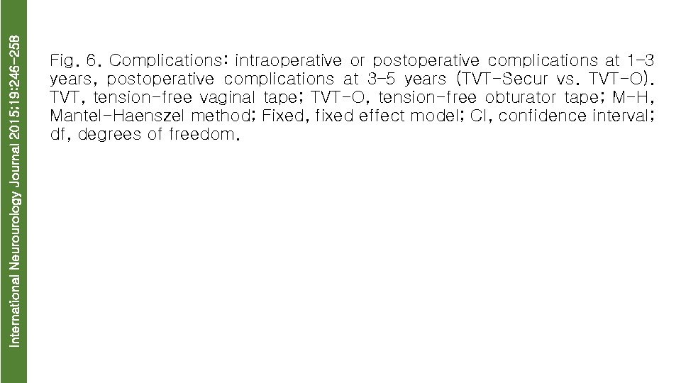 International Neurourology Journal 2015; 19: 246 -258 Fig. 6. Complications: intraoperative or postoperative complications