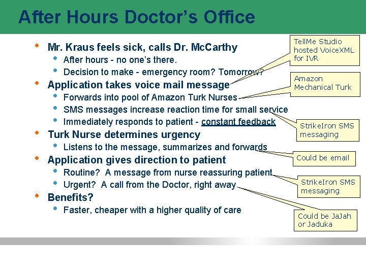 After Hours Doctor’s Office • • • Mr. Kraus feels sick, calls Dr. Mc.