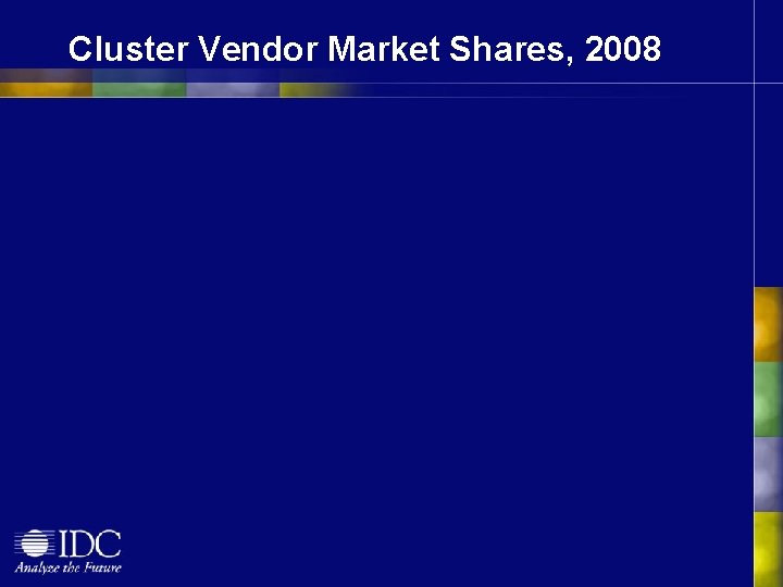 Cluster Vendor Market Shares, 2008 Source IDC, 2009 