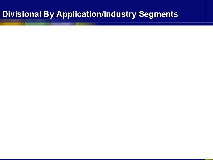 Divisional By Application/Industry Segments 