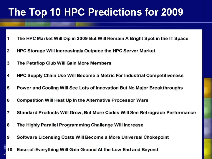 The Top 10 HPC Predictions for 2009 