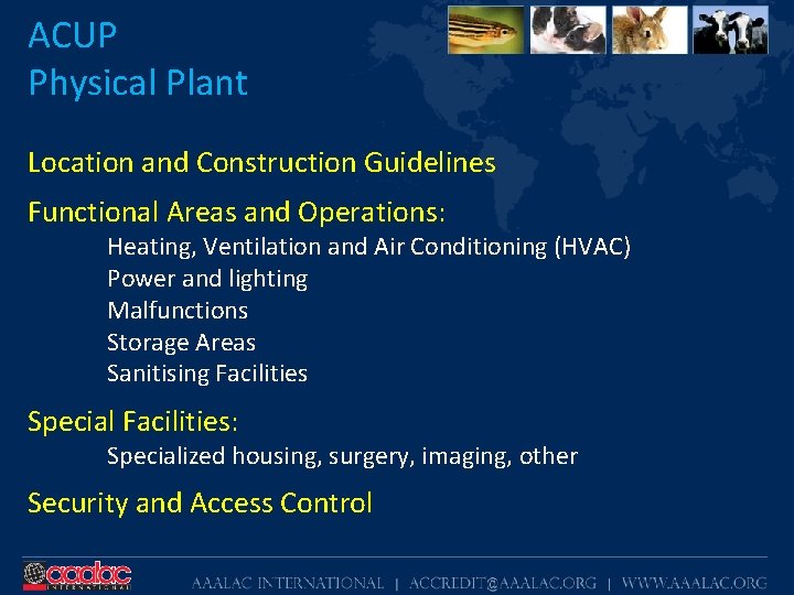 ACUP Physical Plant Location and Construction Guidelines Functional Areas and Operations: Heating, Ventilation and