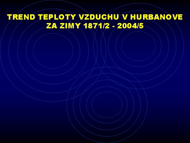 TREND TEPLOTY VZDUCHU V HURBANOVE ZA ZIMY 1871/2 - 2004/5 