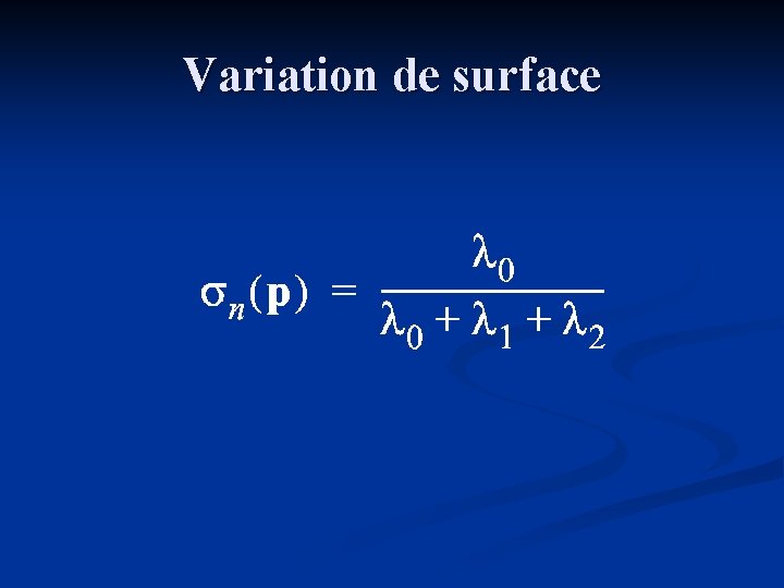 Variation de surface 