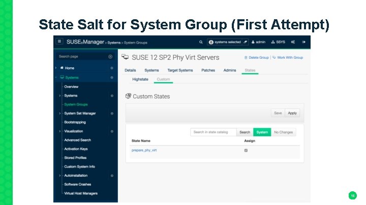 State Salt for System Group (First Attempt) 15 