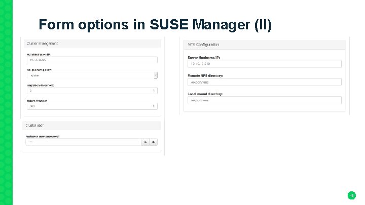 Form options in SUSE Manager (II) 18 