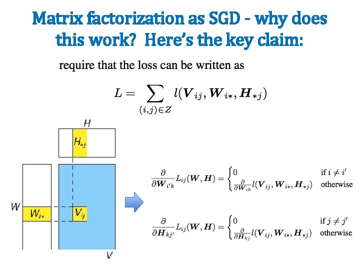 Matrix factorization as SGD - why does this work? Here’s the key claim: 