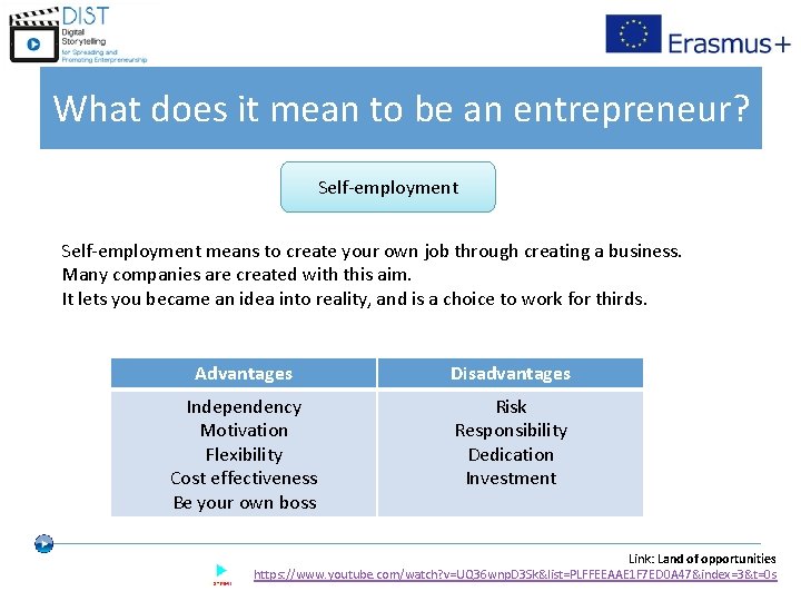 What does it mean to be an entrepreneur? Self-employment means to create your own