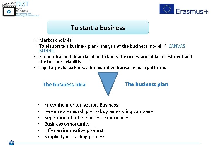 To start a business • Market analysis • To elaborate a business plan/ analysis