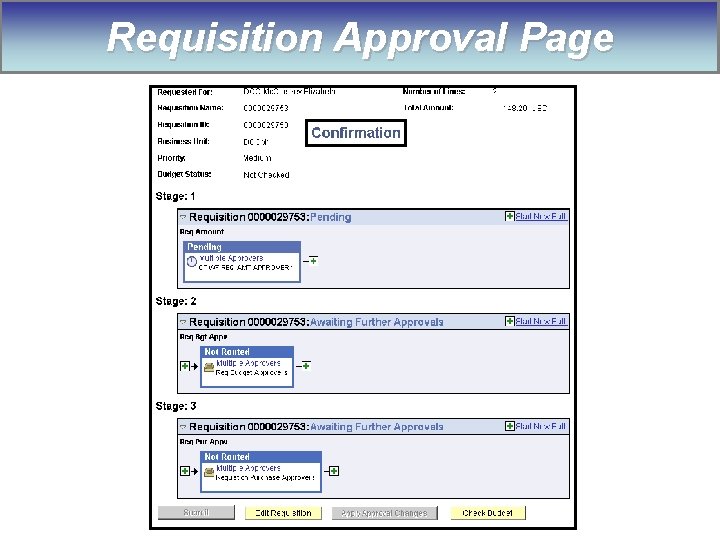 Requisition Approval Page 