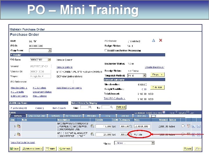 PO – Mini Training 